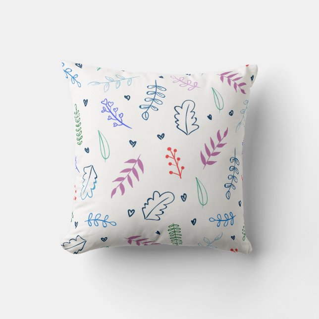 MODERN PASTEL LEAVES CUSHION (Front)