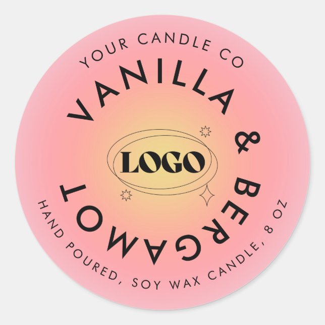Modern Pastel Logo Candle Label (Front)