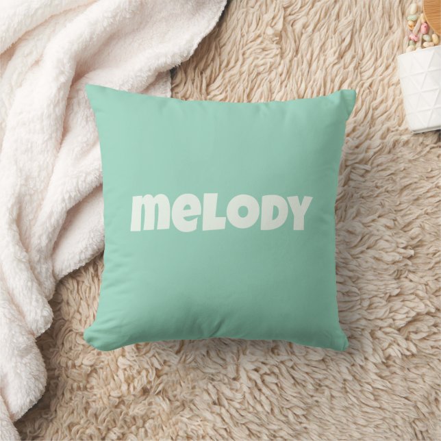 Modern pastel mint dormroom decor name cushion (Blanket)