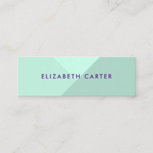Modern pastel mint elegant colour block stylist mini business card
