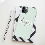 Modern Pastel Mint Hello And You Name iPhone 11Pro Max Case<br><div class="desc">Modern Pastel Mint Hello And You Name</div>