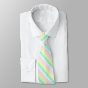 Modern Pastel Multicolored Gradient Striped Tie