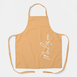 Modern Pastel Orange Script Personalised Womens Apron