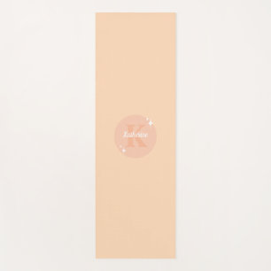 Modern Pastel Peach Monogrammed Feminine Yoga Mat