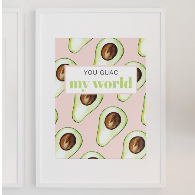 Modern Pastel Pink And Green Avocado Fun Quote Poster (Creator Uploaded)
