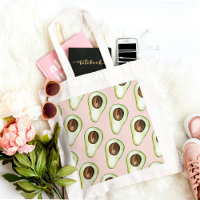 Modern Pastel Pink And Green Avocado Pattern