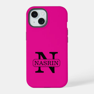 Modern Pastel Pink Beauty Personalised Name iPhone 15 Case
