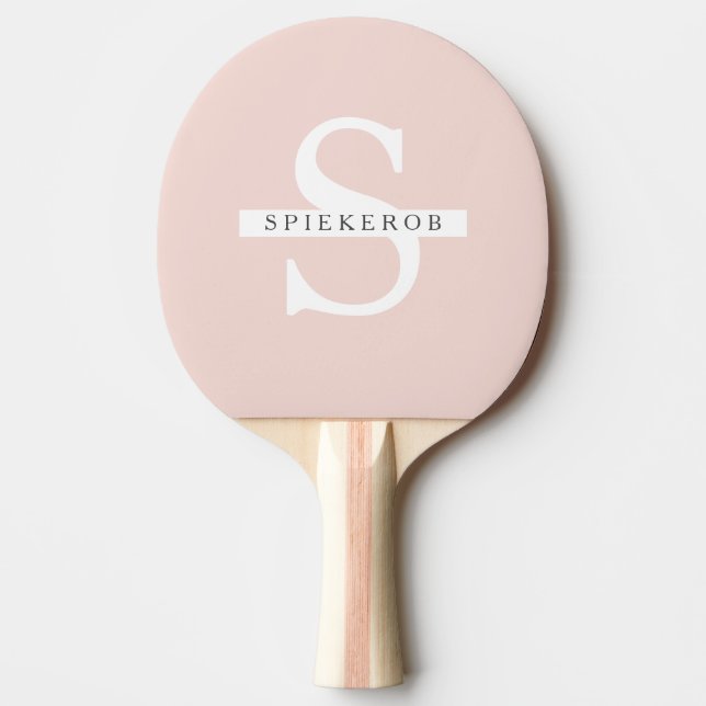 Modern Pastel Pink Beauty Personalised Name Ping Pong Paddle (Front)