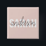 Modern Pastel Pink Beauty Personalised You Name 15 Cm Square Badge<br><div class="desc">Modern Pastel Pink Beauty Personalised You Name</div>