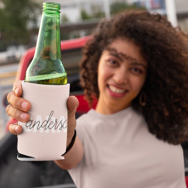 Modern Pastel Pink Beauty Personalised You Name Can Cooler (Creator Uploaded)