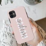 Modern Pastel Pink Beauty Personalised You Name iPhone 11 Case<br><div class="desc">Modern Pastel Pink Beauty Personalised You Name</div>