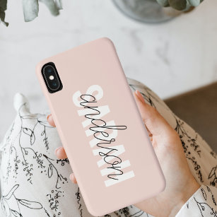 Modern Pastel Pink Beauty Personalised You Name Case-Mate iPhone Case