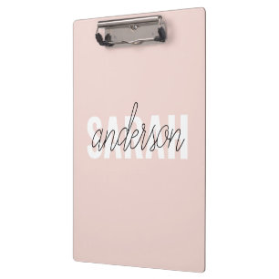 Modern Pastel Pink Beauty Personalised You Name Clipboard