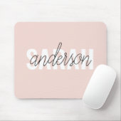 Modern Pastel Pink Beauty Personalised You Name Mouse Pad (With Mouse)