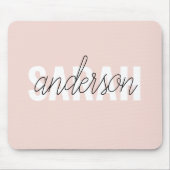Modern Pastel Pink Beauty Personalised You Name Mouse Pad (Front)