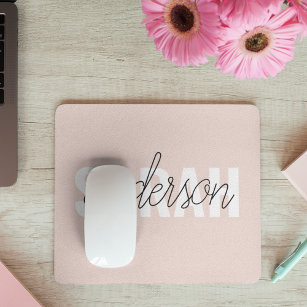 Modern Pastel Pink Beauty Personalised You Name Mouse Pad