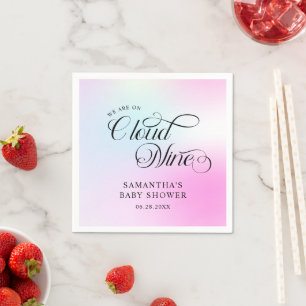 Modern Pastel  Pink Cloud Nine Baby Shower Napkin