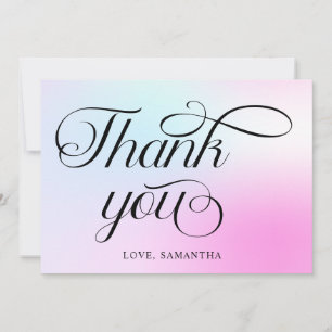 Modern Pastel  Pink Cloud Nine Baby Shower Thank You Card