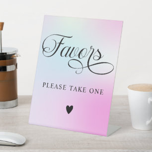 Modern Pastel Pink Cloud Nine Favours Pedestal Sign
