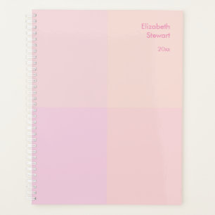 Modern Pastel Pink Colour Block Design Planner