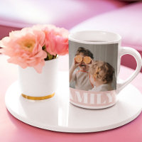 Modern Pastel Pink Family Photo Gift