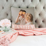 Modern Pastel Pink Family Photo Gift Cushion<br><div class="desc">Modern Pastel Pink Family Photo Gift</div>