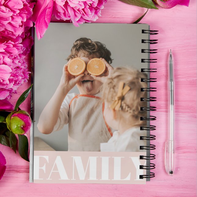 Modern Pastel Pink Family Photo Gift Notebook (Creator Uploaded)