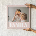 Modern Pastel Pink Family Photo Gift Poster<br><div class="desc">Modern Pastel Pink Family Photo Gift</div>
