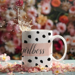 Modern Pastel Pink Girl Boss & Black Dots Coffee Mug<br><div class="desc">Modern Pastel Pink Girl Boss & Black Dots</div>