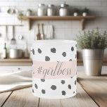 Modern Pastel Pink Girl Boss & Black Dots Frosted Glass Coffee Mug<br><div class="desc">Modern Pastel Pink Girl Boss & Black Dots</div>