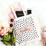 Modern Pastel Pink Girl Boss & Black Dots Tote Bag<br><div class="desc">Modern Pastel Pink Girl Boss & Black Dots</div>