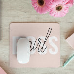 Modern Pastel Pink Girl Boss Phrase Mouse Pad<br><div class="desc">Modern Pastel Pink Girl Boss Phrase</div>