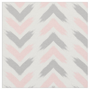 Modern pastel pink grey arrow brushstrokes pattern fabric