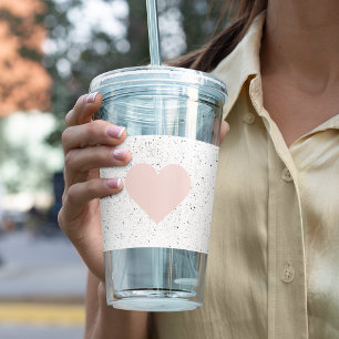 Modern Pastel Pink & Heart Lovely Gift Acrylic Tumbler
