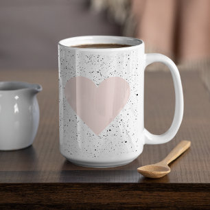 Modern Pastel Pink & Heart Lovely Gift Coffee Mug