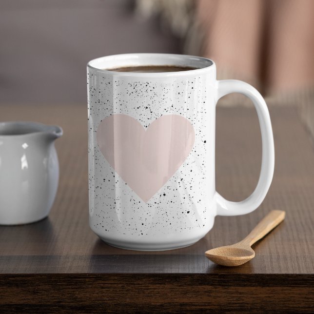 Modern Pastel Pink & Heart Lovely Gift Coffee Mug (Creator Uploaded)