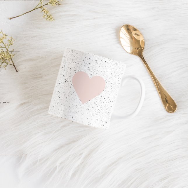 Modern Pastel Pink & Heart Lovely Gift Coffee Mug (Creator Uploaded)