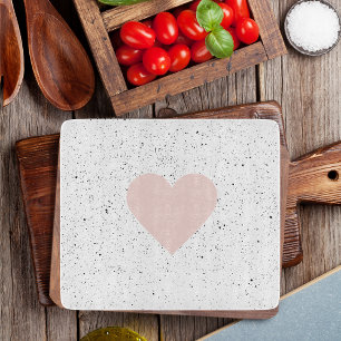 Modern Pastel Pink & Heart Lovely Gift Cutting Board