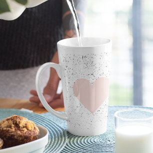 Modern Pastel Pink & Heart Lovely Gift Latte Mug