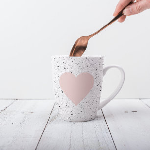 Modern Pastel Pink & Heart Lovely Gift Latte Mug