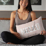Modern Pastel Pink Hello And You Name Decorative Cushion<br><div class="desc">Modern Pastel Pink Hello And You Name</div>