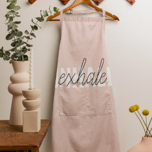 Modern Pastel Pink Inhale Exhale Quote Apron