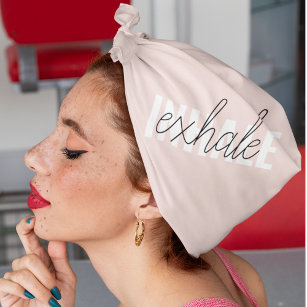 Modern Pastel Pink Inhale Exhale Quote Bandana