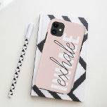 Modern Pastel Pink Inhale Exhale Quote iPhone 11 Case<br><div class="desc">Modern Pastel Pink Inhale Exhale Quote</div>