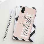 Modern Pastel Pink Inhale Exhale Quote iPhone XS Max Case<br><div class="desc">Modern Pastel Pink Inhale Exhale Quote</div>