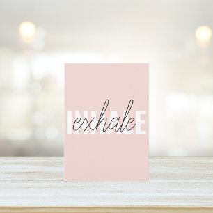 Modern Pastel Pink Inhale Exhale Quote Holiday Card