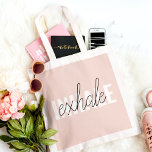 Modern Pastel Pink Inhale Exhale Quote Tote Bag<br><div class="desc">Modern Pastel Pink Inhale Exhale Quote</div>