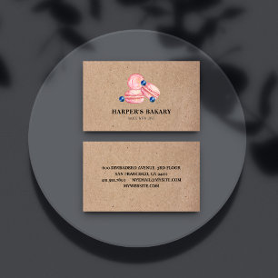 Modern Pastel Pink Macarons Professional Logo Business Card