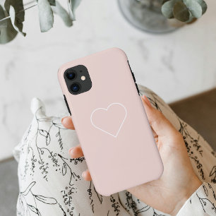 Modern Pastel Pink & Minimalist Heart Lovely Gift
