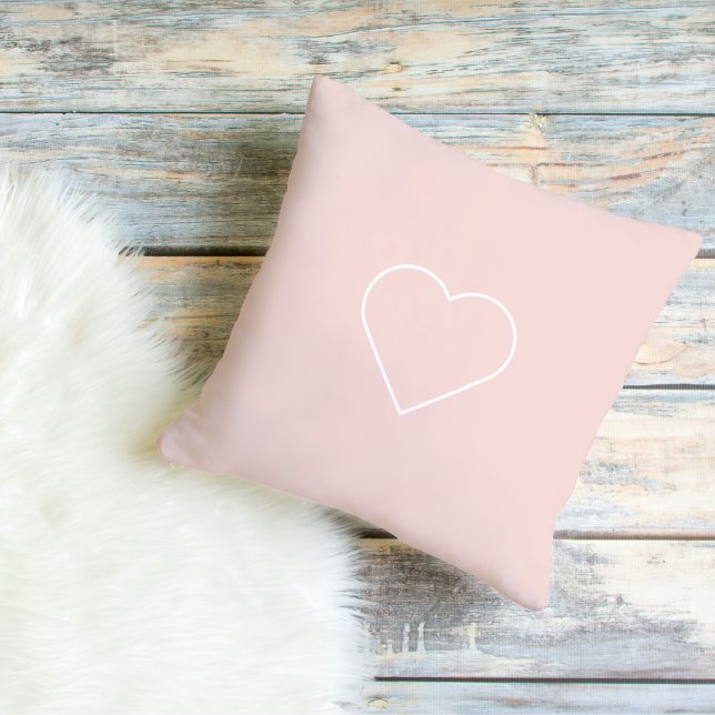 Modern Pastel Pink & Minimalist Heart Lovely Gift Cushion (Creator Uploaded)